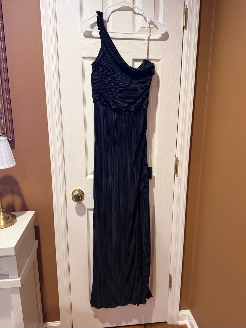 Lulus Elegant One-Shoulder Black Maxi Dress